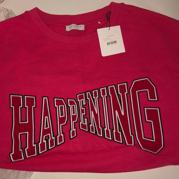Sandro Paris “Happening” Sweater, $250 (+ $24 CA tax) Sz 3 (L/XL) n Fuchsia, Red - Picture 3 of 16